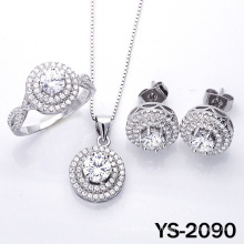 Modeschmuck Diamant-Schmuck-Set in 925 Silber.